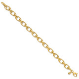 14K Polished 7.5mm Fancy Double Link 8 inch Bracelet