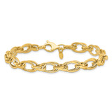 14K Polished 7.5mm Fancy Double Link 8 inch Bracelet