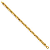 14k Polished 7.5mm Fancy Rounded Box Link 8 inch Bracelet