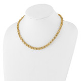 14K Polished 7.6mm Fancy Double Link 18 inch Necklace