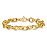 14k Polished 7.8mm Fancy Oval Cable Link 7.5 inch Bracelet