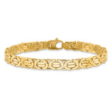 14k Polished 7mm Fancy Flat Byzantine Link 8.25 inch Bracelet