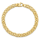 14k Polished 7mm Fancy Flat Byzantine Link 8.25 inch Bracelet