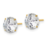 14k Polished 8.00mm Round CZ Stud Post Earrings