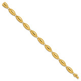 14k Polished 8.2mm Fancy Oval Link 7.5 inch Bracelet