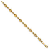 14K Polished 8.4mm Fancy Anchor/Mariner Link 7.75 inch Bracelet