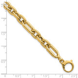 14k Polished 8.8mm Diamond-cut Fancy Figaro Link 7.5 inch Bracelet