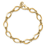 14k Polished 8.8mm Fancy Twisted Link 7.5 inch Bracelet