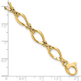 14k Polished 8.8mm Fancy Twisted Link 7.5 inch Bracelet