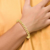 14K Polished 8.9mm Curb Link 9 inch Mens Bracelet