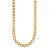 14k Polished 8mm Fancy Circle Link 18 inch Necklace