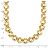 14k Polished 8mm Fancy Circle Link 18 inch Necklace