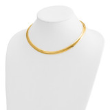 14k Polished 8mm Standard Weight 16 inch Domed Omega Necklace