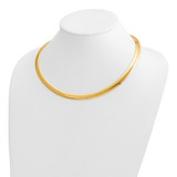14k Polished 8mm Standard Weight 18 inch Domed Omega Necklace