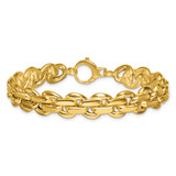14k Polished 9.25mm Fancy Link 7.5 inch Bracelet