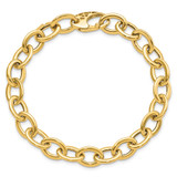 14k Polished 9.3mm Fancy Oval Link 8.5 inch Bracelet