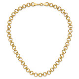 14k Polished 9.4mm Fancy Circle Link 18 inch Necklace