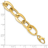 14k Polished 9.7mm Fancy Cable Link 8 inch Bracelet