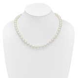14k Polished 9-10mm Near-Round White Freshwater Cultured Pearl 18 inch Necklace