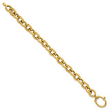 14k Polished 9mm Fancy Cable Link 7.25 inch Bracelet