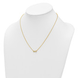14K Polished and Beaded 1/8 carat Diamond Infinity Symbol 18 inch Necklace