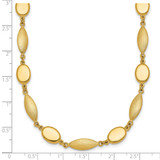 14k Polished And Brushed 7.5mm Fancy Oval and Round Link 18 inch Necklace