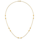 14K Polished and Brushed Oval Beaded 5-Station 24 Inch Necklace