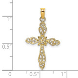 14K Polished and Cut-Out Cross Charm - K8-1731D8FF-9445