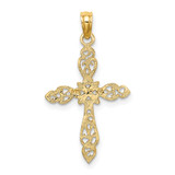 14K Polished and Cut-Out Cross Charm - K8-1731D8FF-9445