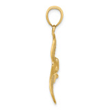 14K Polished and Cut-Out Textured Accent Stingray Charm