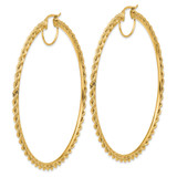14k Polished and D/C Rope 2.95mm Hoop Earrings - ER-82D489AB-4349