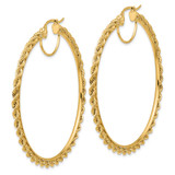 14k Polished and D/C Rope 2.95mm Hoop Earrings - ER-B7C06E82-1942
