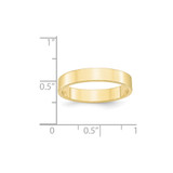 10k Yellow Gold 4mm Lightweight Flat Wedding Band Size 8.5