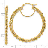14k Polished and D/C Rope 2.95mm Hoop Earrings - ER-F6F93D56-4121