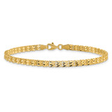 14K Polished and Diamond-cut 3.9mm Fancy Link 7.75 inch Bracelet
