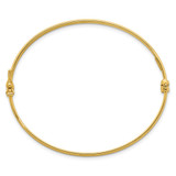 14k Polished and Diamond-cut 4.75mm Hinged Oval Bangle Bracelet
