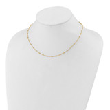 14K Polished and Diamond-cut Beaded 16.75 inch Station Necklace