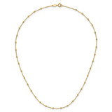14K Polished and Diamond-cut Beaded 16.75 inch Station Necklace