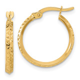 14K Polished and Diamond-cut Knife Edge Hoop Earrings - TF-B94B7967-8854