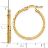 14K Polished and Diamond-cut Knife Edge Hoop Earrings - TF-C76AFB80-3614