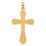 14k Polished and Grooved Hollow Diamond Cross Pendant - XP-AF1F66F8-8854