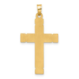 14k Polished and Grooved Hollow Diamond Cross Pendant - XP-FC637BBC-3881