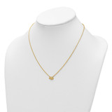 14K Polished and Hammered 1/20 carat Diamond Evil Eye 18 inch Necklace