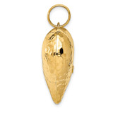 14K Polished and Hammered 3-D Heart Pendant - D1-FFD3CD60-4552
