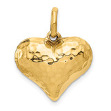 14K Polished and Hammered 3-D Heart Pendant - S1-15C87252-3997