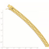 14k Polished and Satin 8mm Mens Fancy Link 8 inch Bracelet