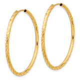 14k Polished and Satin D/C 2.00mm Endless Hoop Earrings - TF-304FD43C-5836