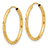14k Polished and Satin D/C 2.00mm Endless Hoop Earrings - TF-4D9B5093-2689