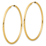 14k Polished and Satin D/C 2.00mm Endless Hoop Earrings - TF-6B6FB6F5-5738