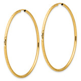 14k Polished and Satin D/C 2.00mm Endless Hoop Earrings - TF-BEEB1D45-7574